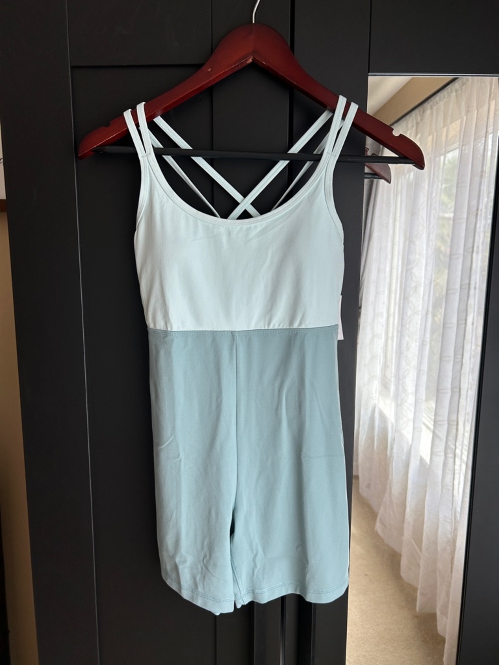 Old Navy Two-Tone Light Blue and bodysuit/Shorts Romper